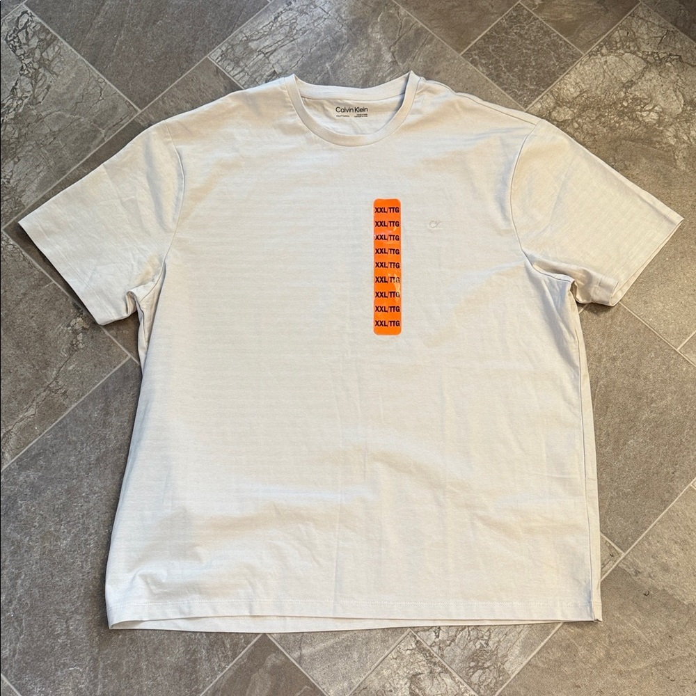 Calvin Klein men’s light tan Tee CK Graphic XXL NWT